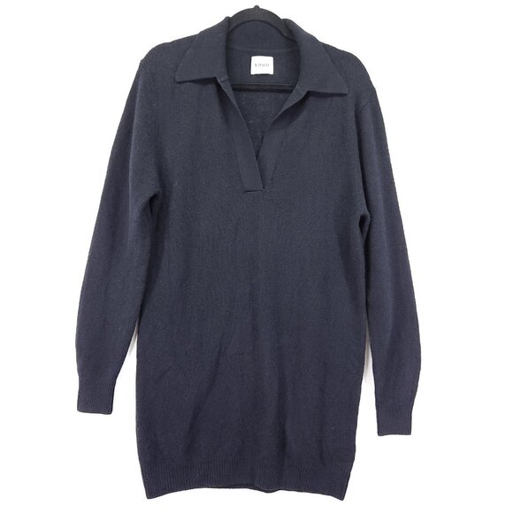 KHAITE Jo Cashmere Longline Sweater Size Small Black Designer Minimalist Tunic - Picture 2 of 16